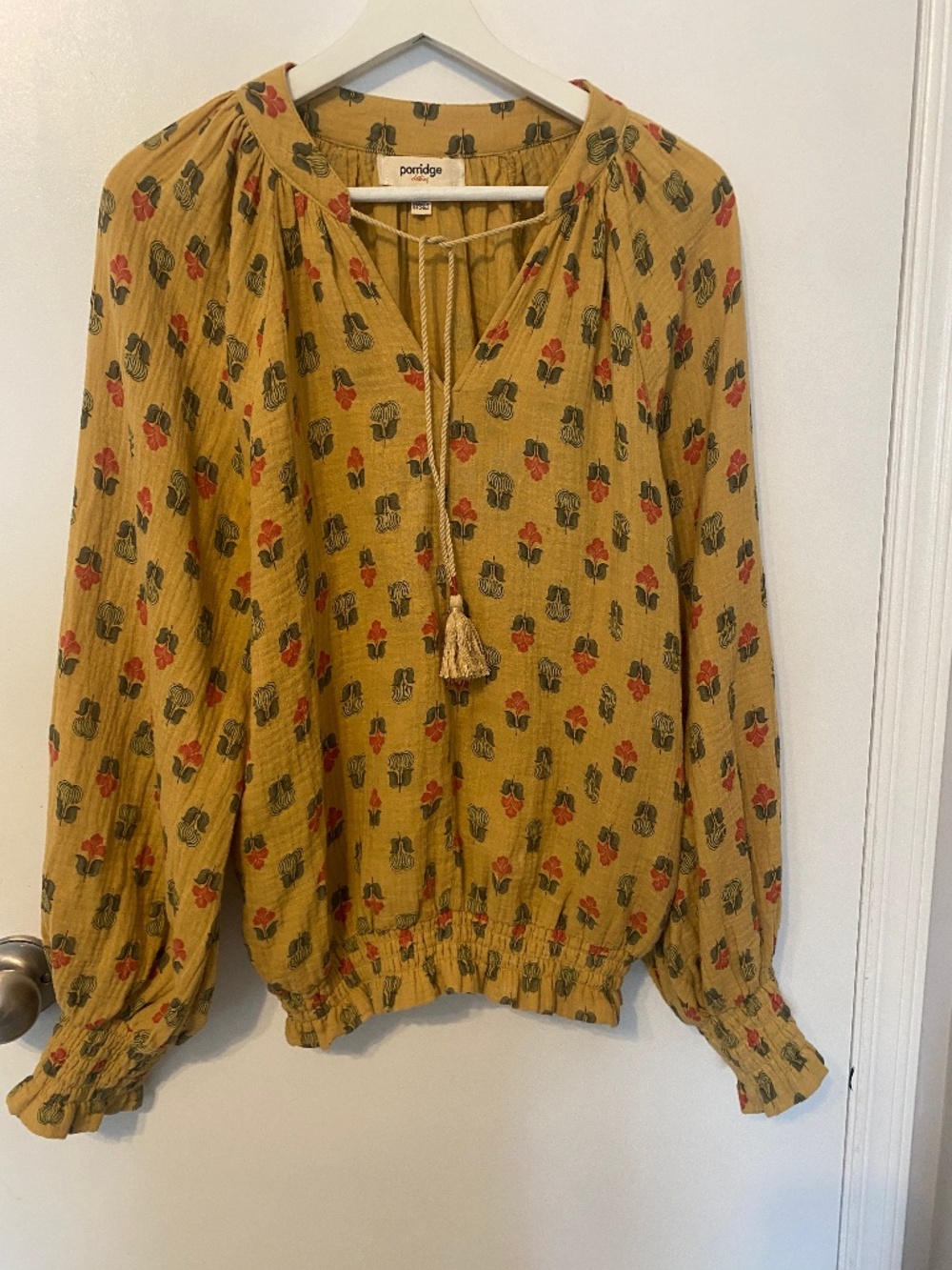 Porridge by Anthropologie super softgirl dreamy romantic floral peasant blouse